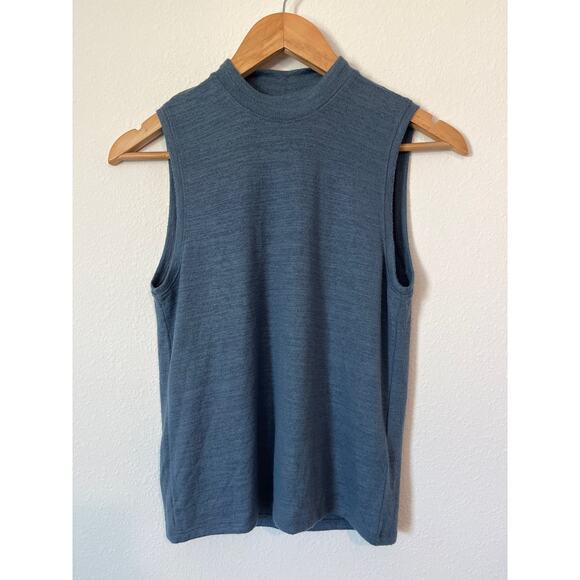 ABERCROMBIE Blue Soft & Cozy Sleeveless Mock Neck Top - Picture 2 of 4